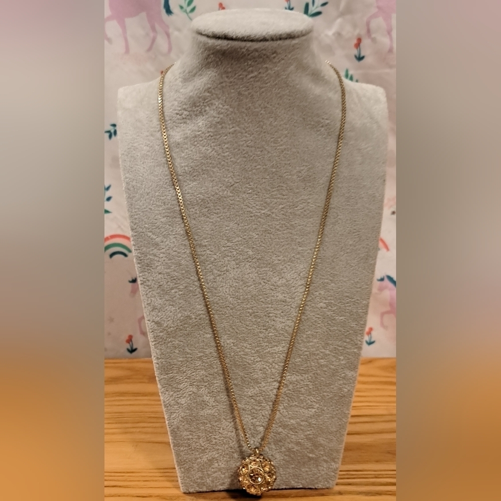 EUC Fossil Bright Bobbles Gold Tone Crystal Casual Costume Necklace Jewelry